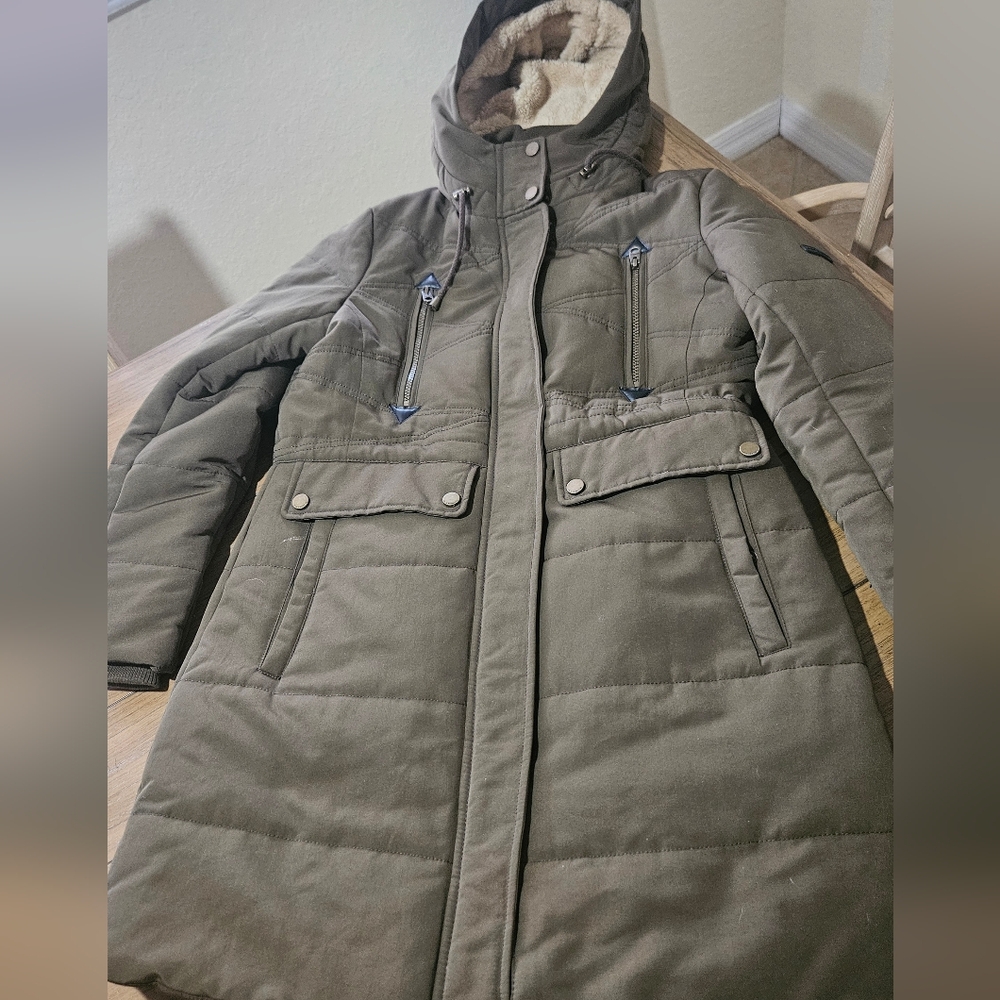 Womens lucky brand coat olive green size Medium